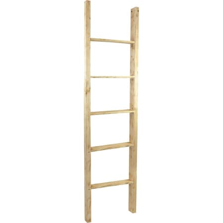 Ekena Millwork 19"W x 72"H x 3 1/2"D Vintage Farmhouse 5 Rung Ladder, Barnwood Decor Collection, Natural Barnwood DECR019X072X04LDRUF